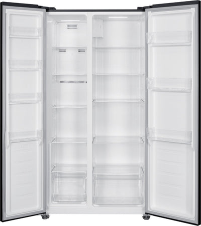 Wiggo WR-SBS18E(DX) - Amerikaanse Koelkast - No Frost - 2 deuren - Display - Super Freeze - 442 Liter - 5 jaar garantie - Zwart Roestvrijstaal