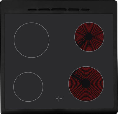 Everglades EVCK6135 – Vrijstaand Keramisch Fornuis – 60 cm – 4 Kookzones – 56 L Oven – Digitale Timer – 6 Ovenfuncties – Mat Zwart – 5 Jaar Garantie