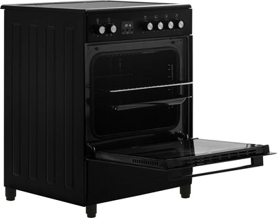 Everglades EVCK6135 – Vrijstaand Keramisch Fornuis – 60 cm – 4 Kookzones – 56 L Oven – Digitale Timer – 6 Ovenfuncties – Mat Zwart – 5 Jaar Garantie