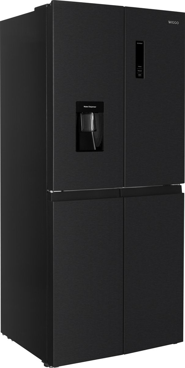 Wiggo WR-MD18(DX) - Amerikaanse Koelkast - No Frost - Water Dispenser - Met Display - Super Freeze - 419 Liter - 5 jaar garantie - Zwart