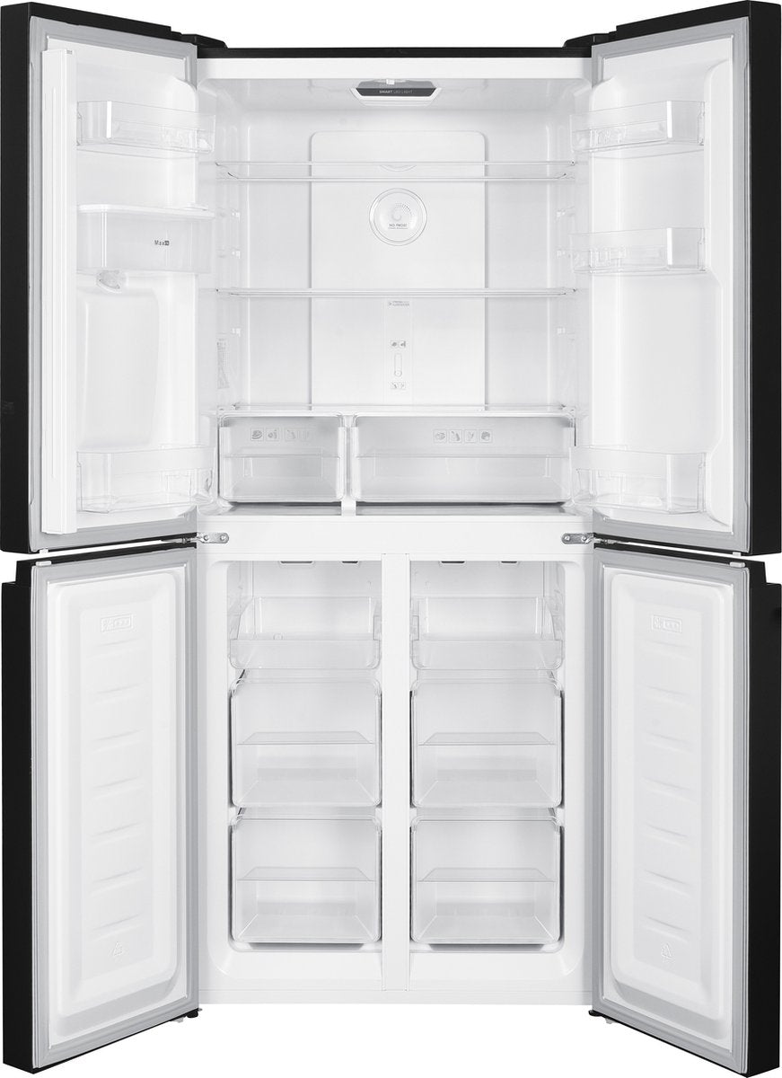 Wiggo WR-MD18(DX) - Amerikaanse Koelkast - No Frost - Water Dispenser - Met Display - Super Freeze - 419 Liter - 5 jaar garantie - Zwart