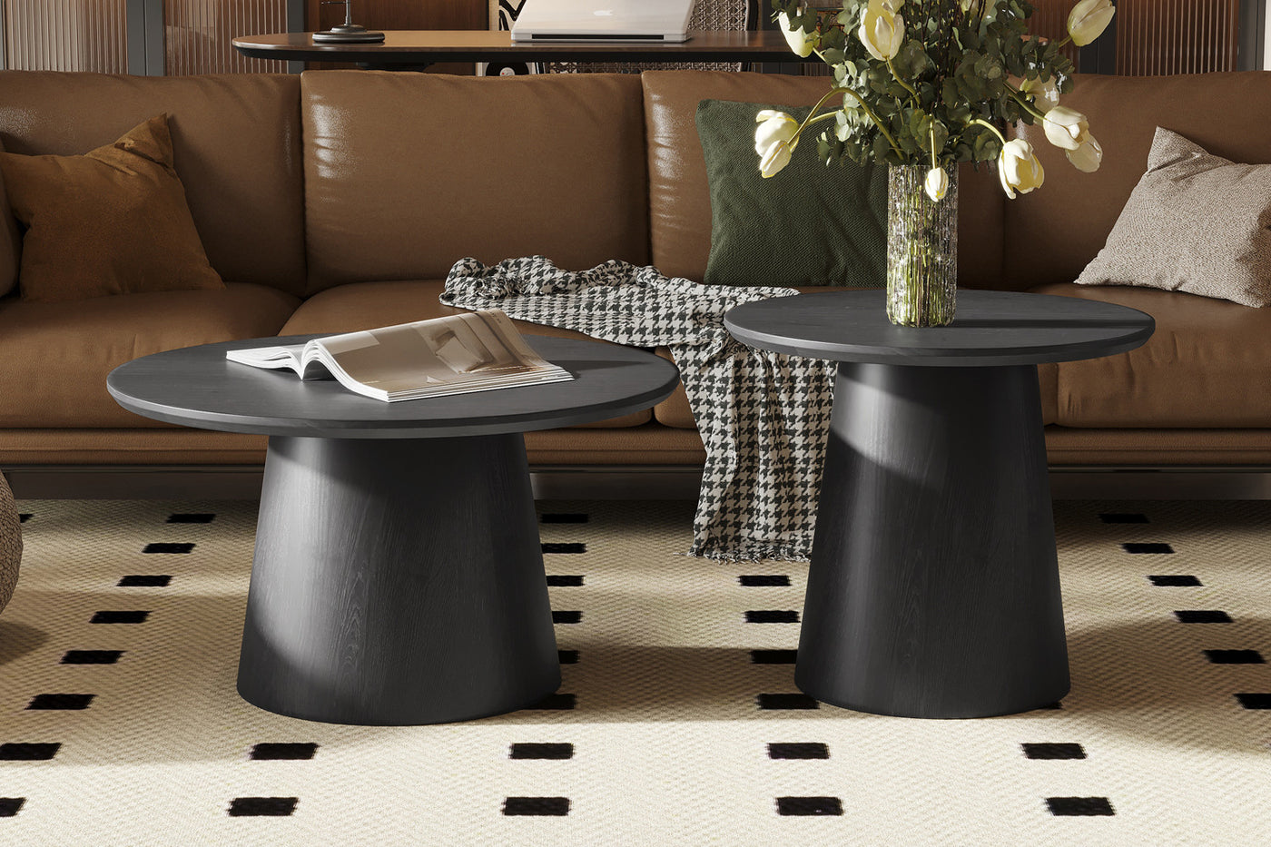 Bijzettafel 'Miklos' – Ø 60 cm – Donkerbruin Decor