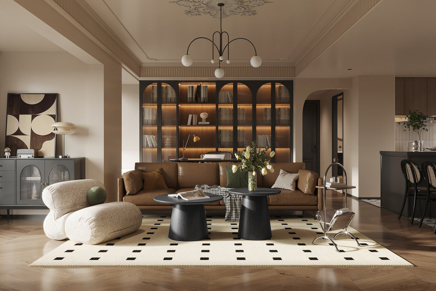 Salontafel 'Miklos' – Ø 80 cm – Donkerbruin Decor