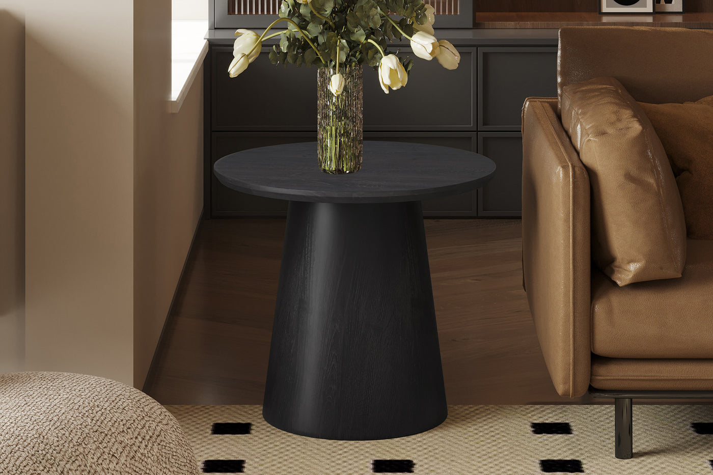 Bijzettafel 'Miklos' – Ø 60 cm – Donkerbruin Decor