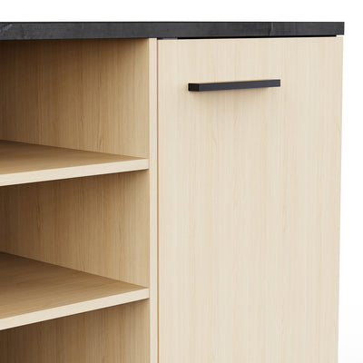 Buffetkast ‘Kent’ – 161 cm – Artisan Oak & Sidewalk – 3 Deuren + Open Nissen