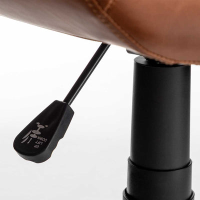 Bureaustoel ‘Playtime’ – Bruin PU Leer – Compact & Comfortabel met Draaifunctie