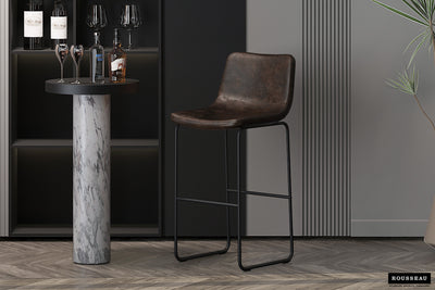 Barstoel Mancia – PU Vintage Brun Foncé