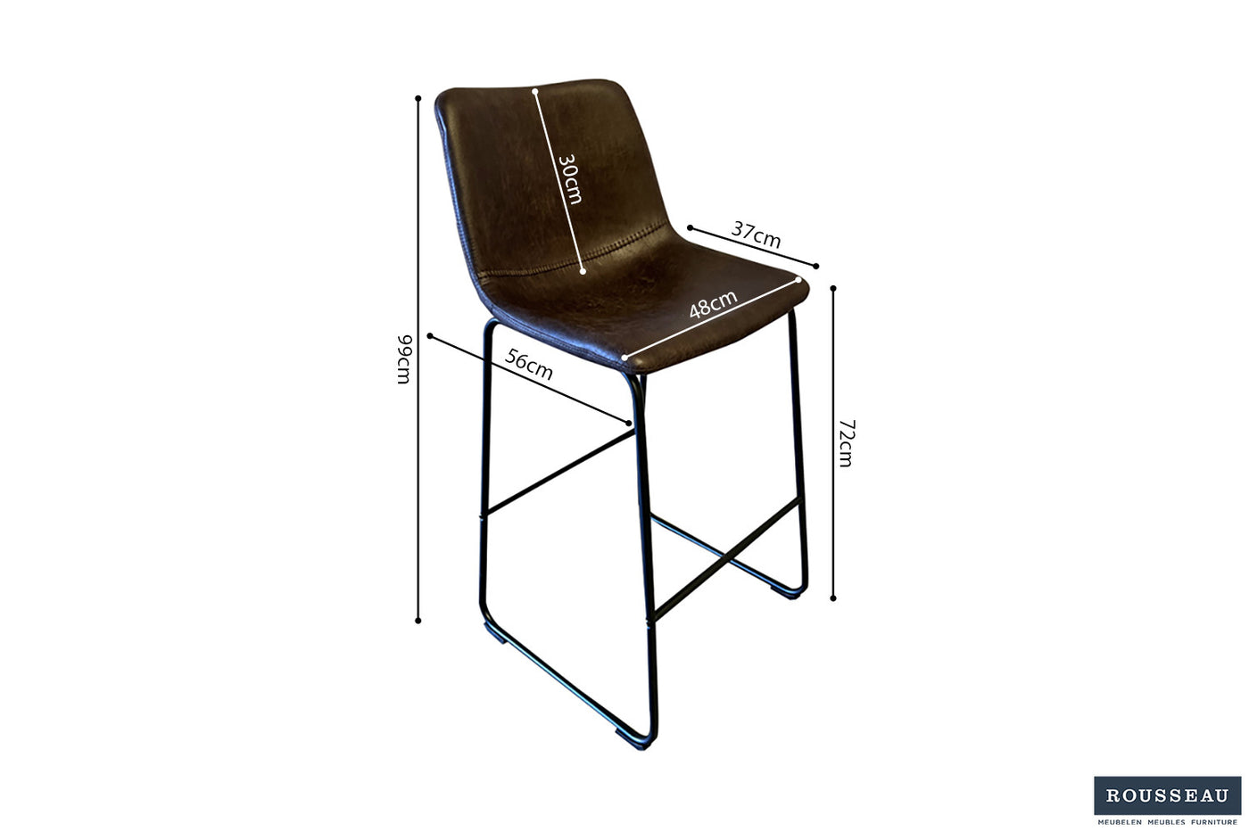 Barstoel Mancia – PU Vintage Brun Foncé