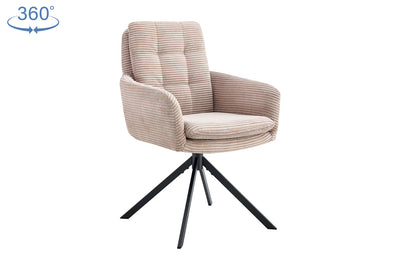 Draaistoel Luna – Corduroy Zand (Fabb Hyper 38) – Draaibaar met Return-to-Zero