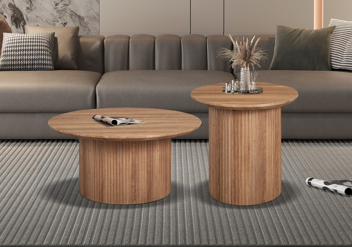 Salontafel 'Lagos' – 80 cm – Rond – Oude Eik