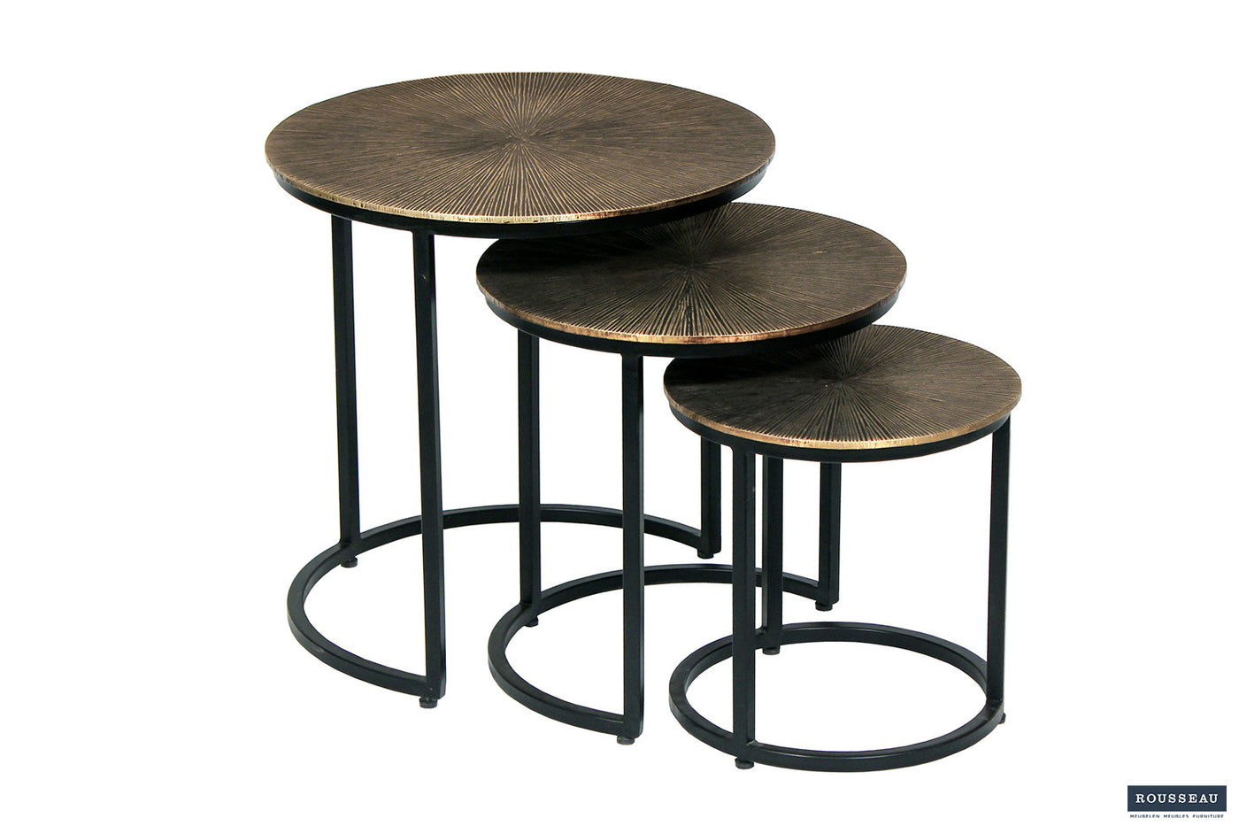 Salontafel 'Alicia' – Set van 3 – Zon Goud