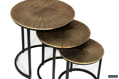 Salontafel 'Alicia' – Set van 3 – Zon Goud