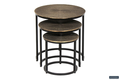 Salontafel 'Alicia' – Set van 3 – Zon Goud