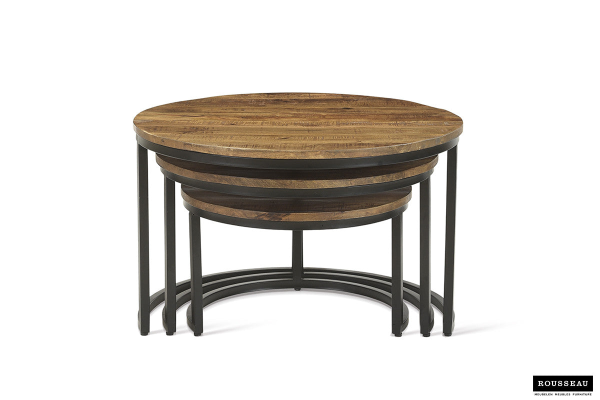 Salontafel ‘Arnod’ – Set van 3 – Mango Hout