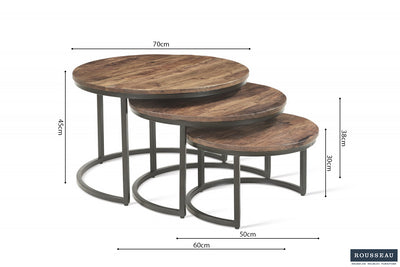 Salontafel ‘Arnod’ – Set van 3 – Mango Hout