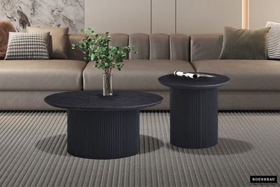 Table basse 'Lagos' – 50 cm – Ronde – Marron foncé