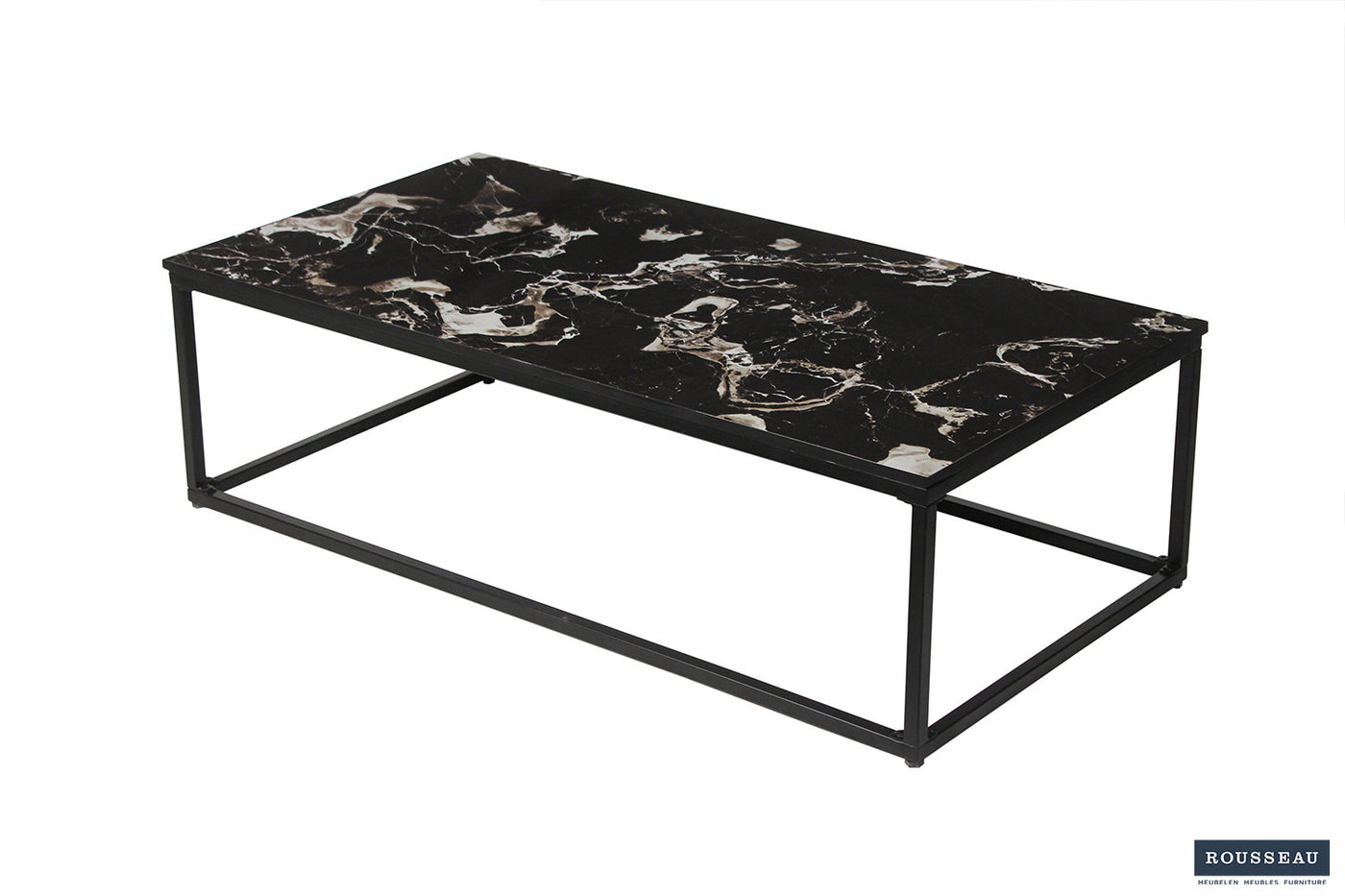 Salontafel 'Livorno' – Composiet Marmer Zwart – 120 x 60 cm