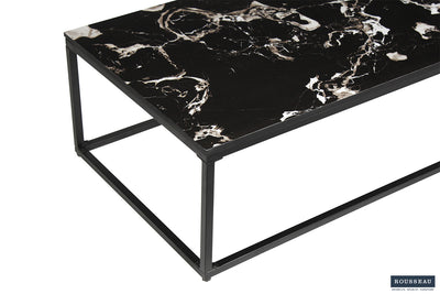 Salontafel 'Livorno' – Composiet Marmer Zwart – 120 x 60 cm