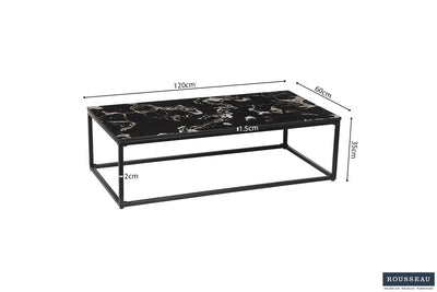 Salontafel 'Livorno' – Composiet Marmer Zwart – 120 x 60 cm