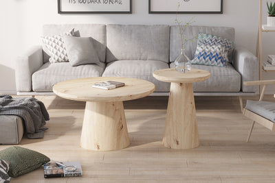 Table basse 'Lukas' – Ø 80 cm – Chêne ancien