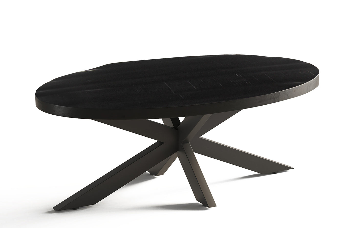 Salontafel 'Madeira' – 130 cm – Ovaal – Mango Hout Zwart