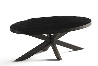 Salontafel 'Madeira' – 130 cm – Ovaal – Mango Hout Zwart