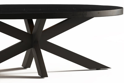 Salontafel 'Madeira' – 130 cm – Ovaal – Mango Hout Zwart