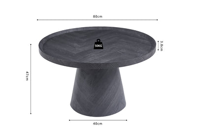 Salontafel 'Manus' – Ø 80 cm – Donkergrijs Decor
