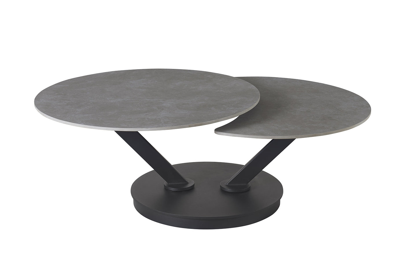 Salontafel 'Nara' – Rond & Draaibaar – Steen Lichtgrijs
