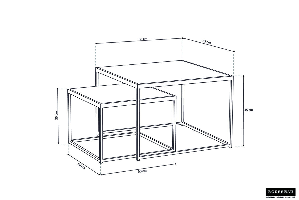 Salontafel 'Quinn' – Set van 2 – Mango Hout