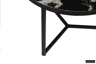 Salontafel 'Ravenna' – Set van 2 – Steen Marmerlook Zwart