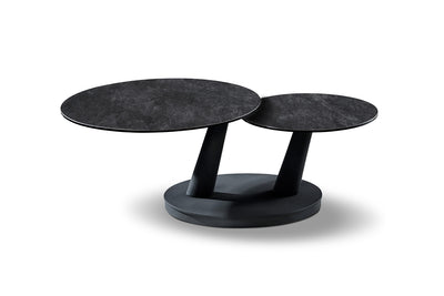 Salontafel 'Sapporo' – Rond & Draaibaar – Steen Donkergrijs