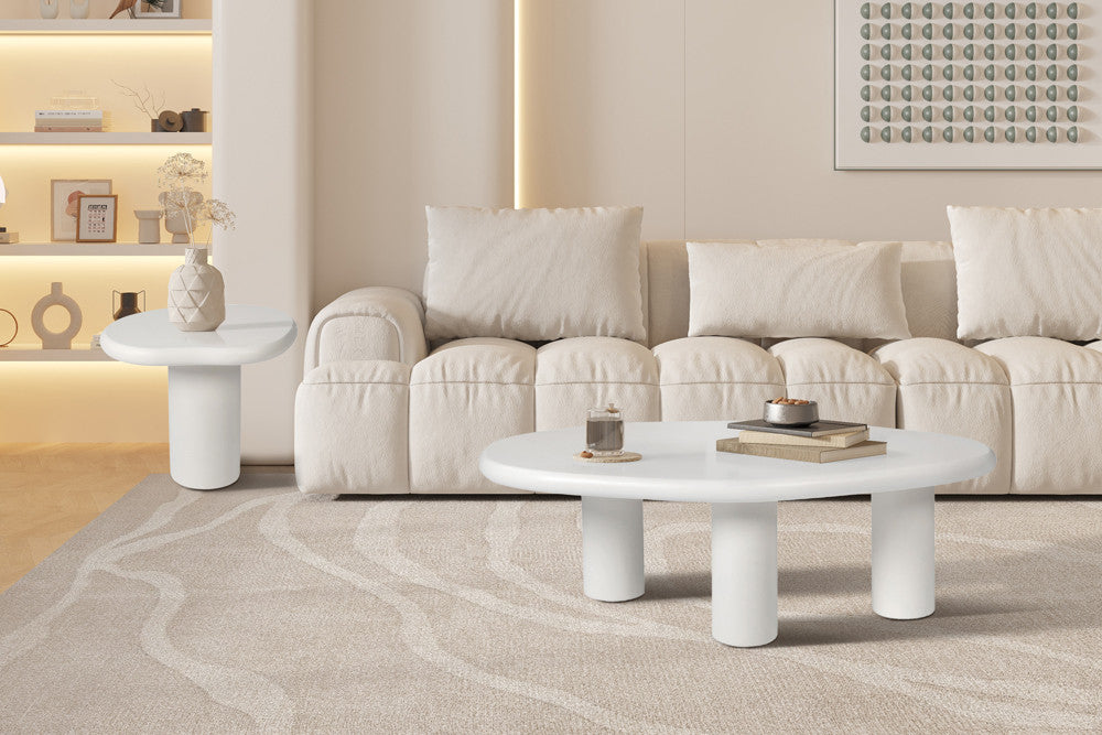 Salontafel 'Tavira' 120 cm Cement Wit