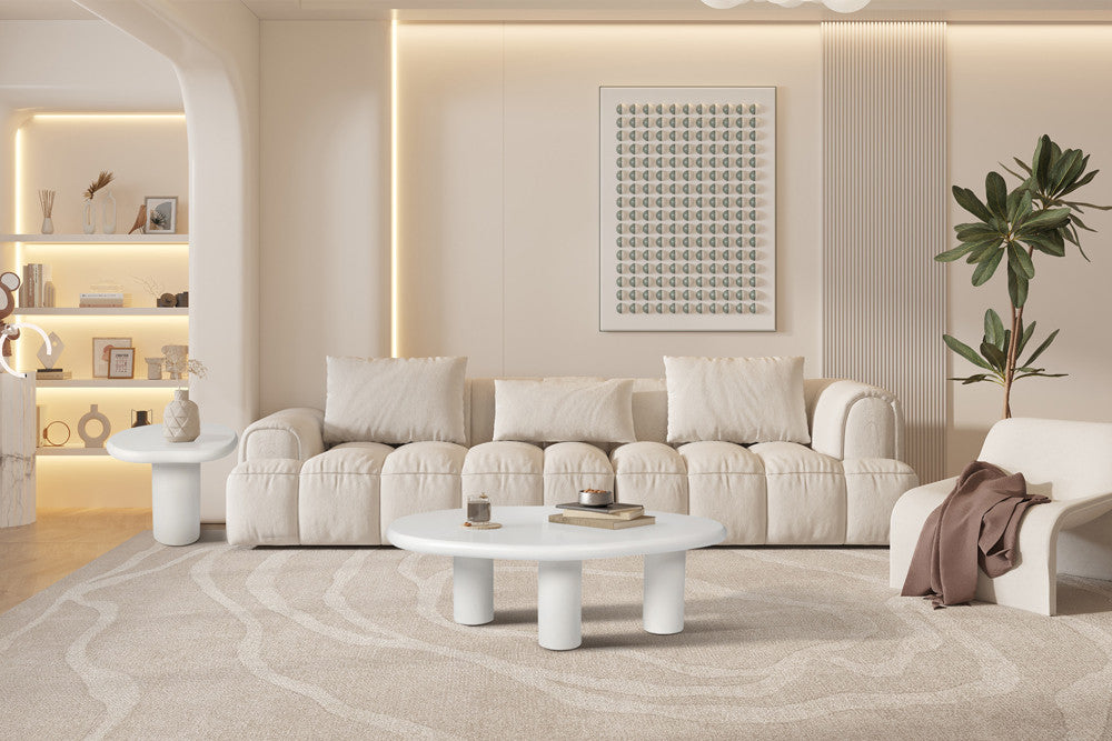 Salontafel 'Tavira' 120 cm Cement Wit