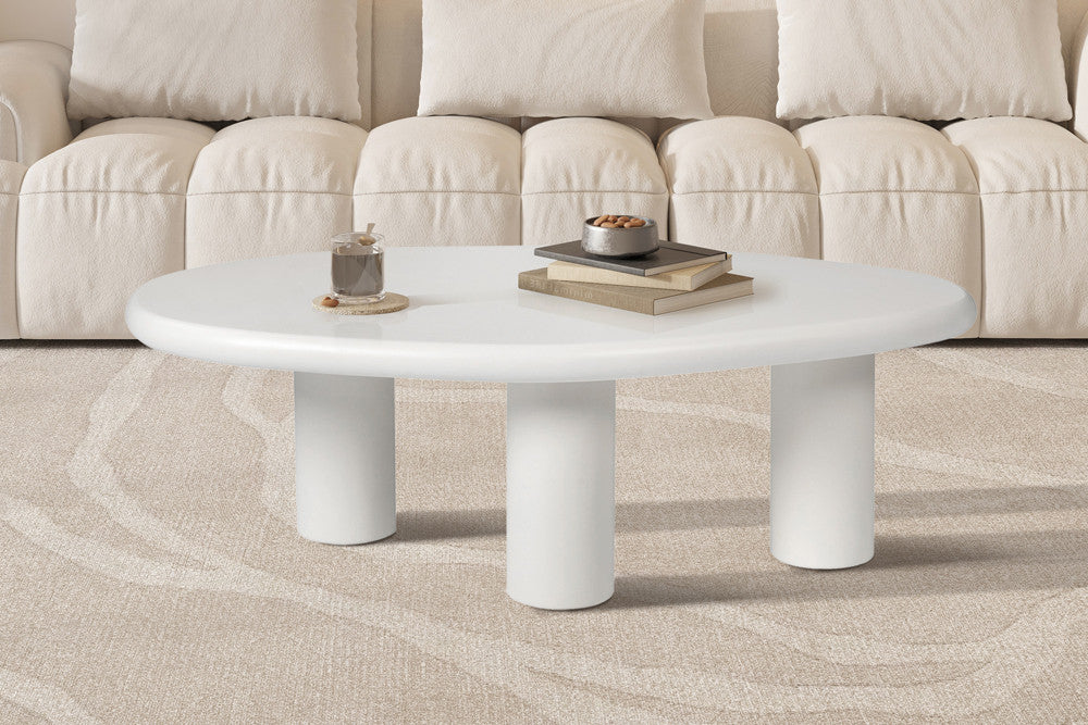 Salontafel 'Tavira' 120 cm Cement Wit