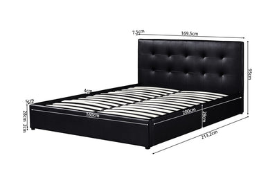 Bed met lattenbodem en koffer PORTO