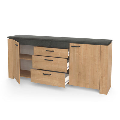 TV-Meubel ‘Hamilton’ – 204 cm – Hamilton Oak & Sidewalk – Met Verstelbare Legplank