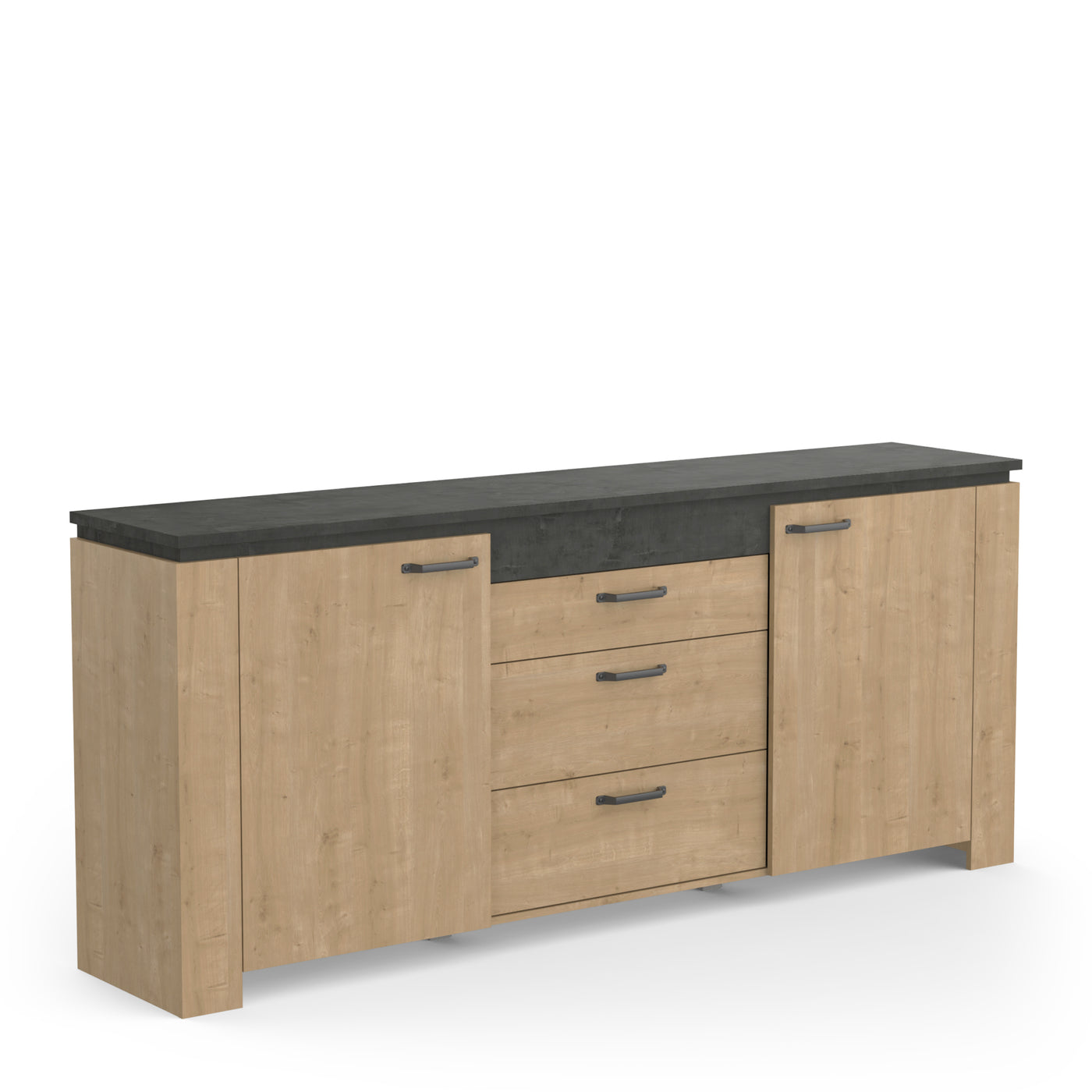 TV-Meubel ‘Hamilton’ – 204 cm – Hamilton Oak & Sidewalk – Met Verstelbare Legplank