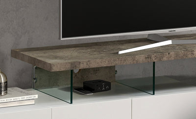 Tv-meubel - glas - betonkleur - laque