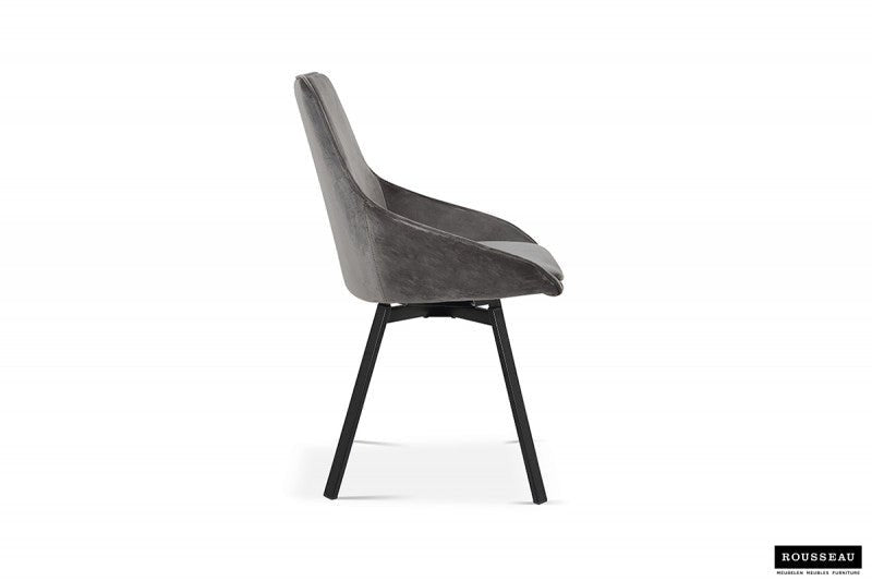 Bureaustoel - bureau - stoel - verstelbaar - eetkamerstoel - leder - zwart - stof