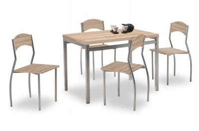 tafel met stoelen - metaal en hout